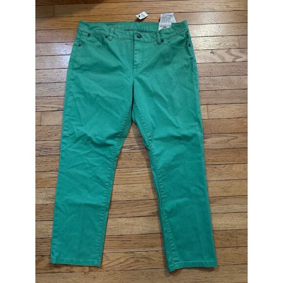 NEW Womens Size 12 Green Talbots Slim Crop Pants - Picture 4 of 7